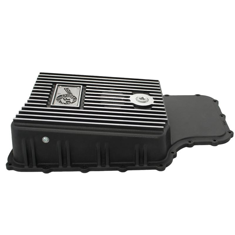 aFe Power Transmission Pan Black w/ Machined Fins (46-70182)