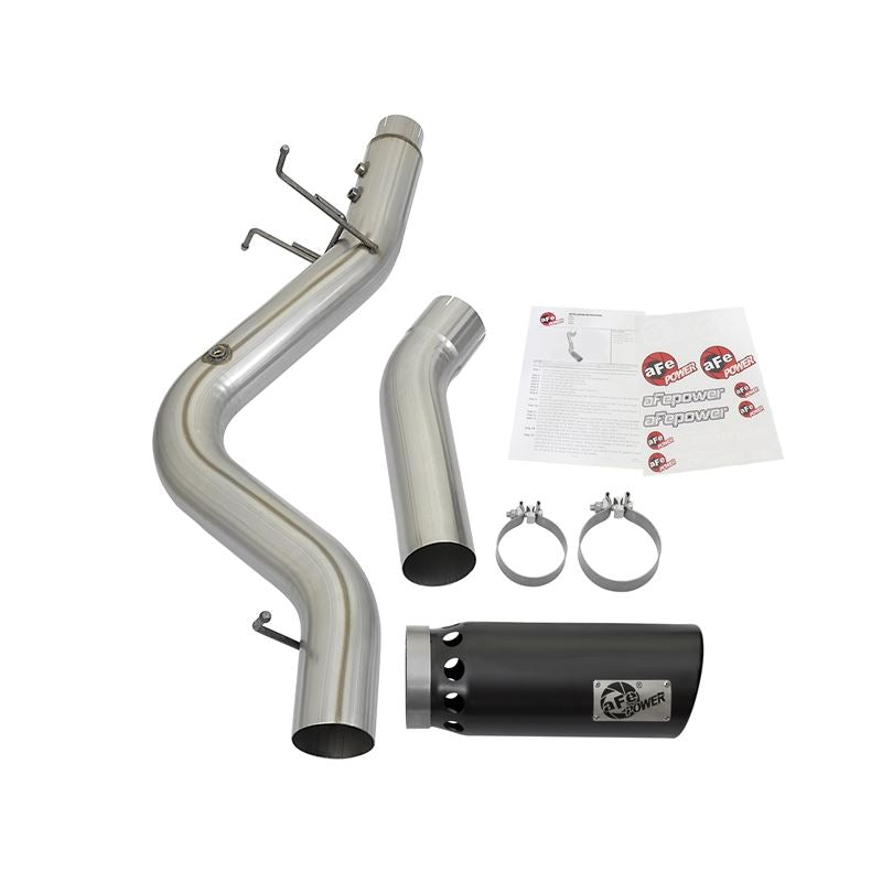 aFe ATLAS 4 IN Aluminized Steel DPF-Back Exhaust System w/Black Tip (49-04085-B)