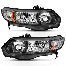 Load image into Gallery viewer, ANZO USA Crystal Headlight Set, Clear Lens, Black w/Amber Housing, Pair, OE Replacement, (121546)