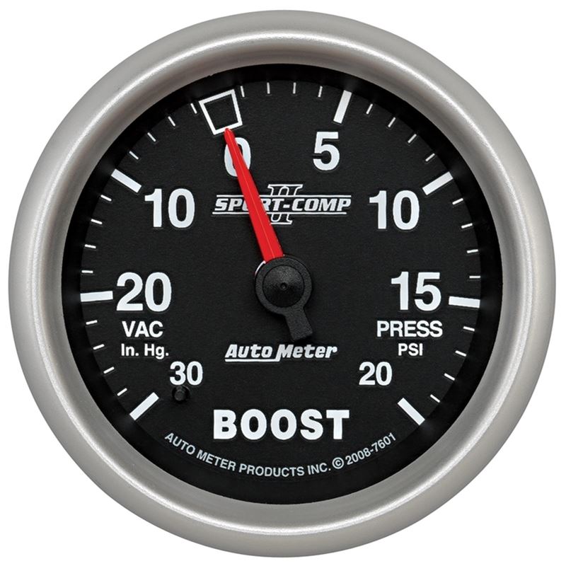 AutoMeter Sport-Comp II VAC/Boost 2 5/8in 30 IN HG-20PSI Mechanical Gauge (7601)