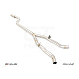 GTHAUS Meistershaft Full Cat-Back LSR Mid Resonator Delete Pipes (B58C model only); Stainless Steel (BM6213001)