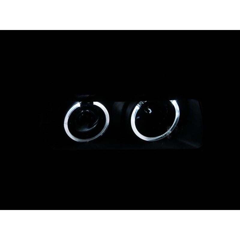 ANZO USA 1992-1998 BMW 3 Series E36 Projector Headlights w/ Halo Black G2 1 pc (121325)