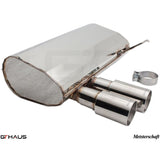 GTHaus HP Touring, Stainless Steel, with 2x83mm Round Split Tips for 2006 BMW 325i(BM0321101)