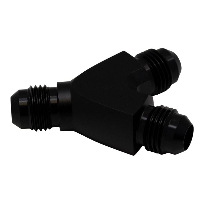 DeatschWerks 6AN Male Flare to 6AN Male Flare to 6AN Male Flare Y Fitting - Anodized Matte Black(6-02-0701-B)