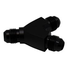 Load image into Gallery viewer, DeatschWerks 6AN Male Flare to 6AN Male Flare to 6AN Male Flare Y Fitting - Anodized Matte Black(6-02-0701-B)