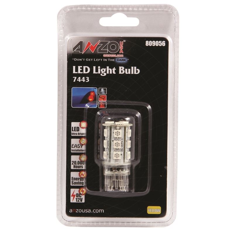 ANZO USA LED Bulbs Universal 7445 Amber - 18 LEDs 1 3/4in Tall (809056)