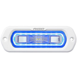 Rigid Industries SR-L Series Marine Spreader Pod, 2 Wire Flush Mount, White W/Blue Halo (51201)