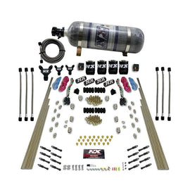 Nitrous Express 8 Cyl Dry Direct Port Dual Stage 4 Solenoids Nitrous Kit (200-600HP) w/Comp Bottle (93106-12)