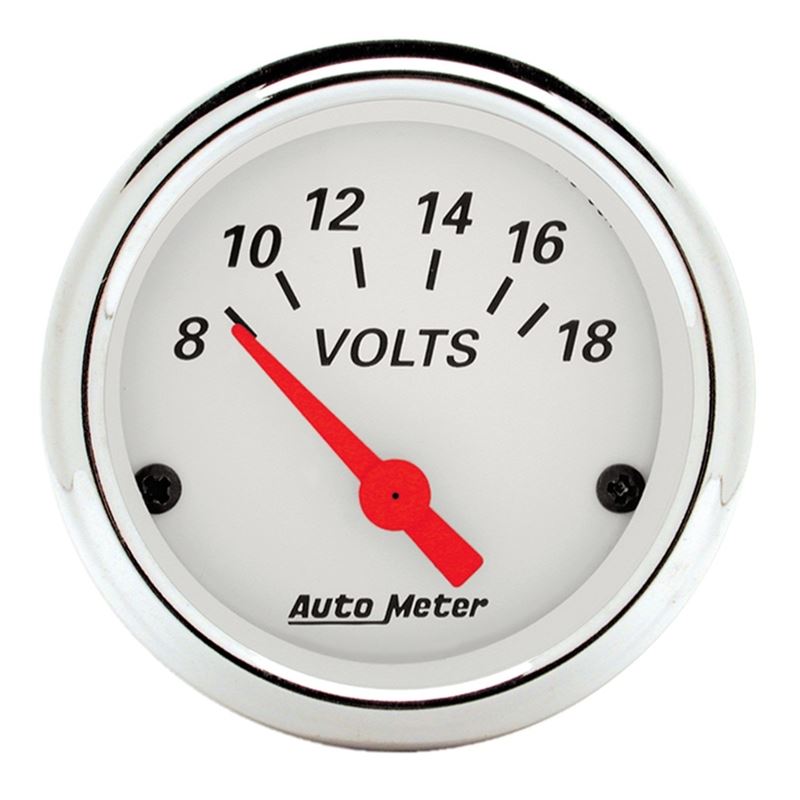 AutoMeter Arctic White 2-1/16in 8-18 Volts Air-Core Voltmeter Gauge (1391)