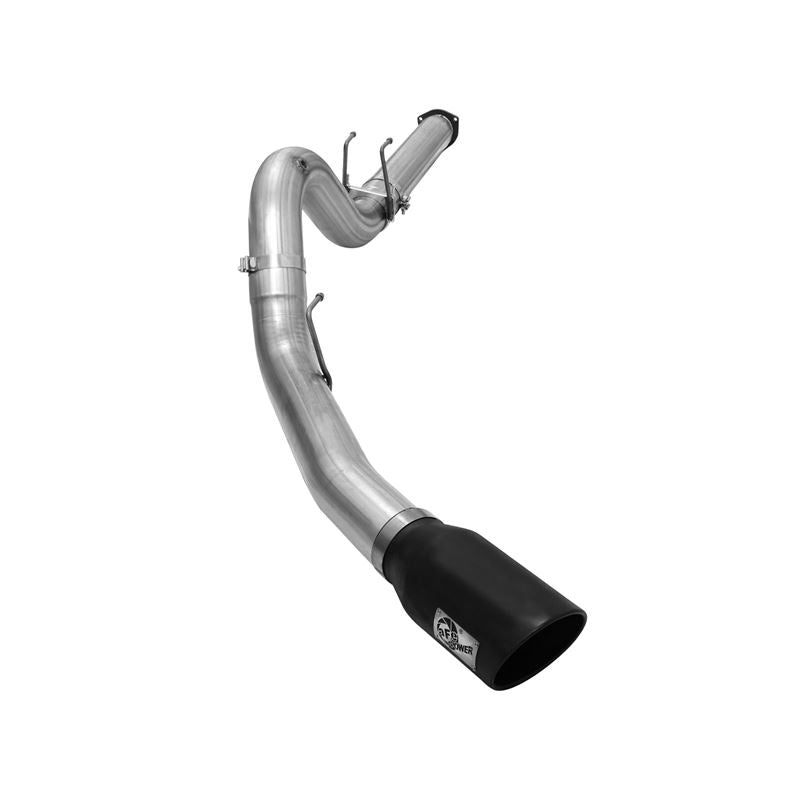 aFe Large Bore-HD 5 IN 409 Stainless Steel DPF-Back Exhaust System w/Black Tip (49-43064-B)