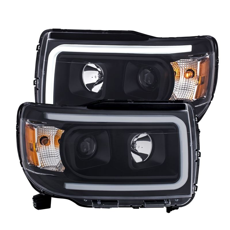 ANZO USA 2015+ GMC Canyon Projector Headlights w/ Plank Style Design Black w/ Amber (111381)