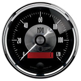 AutoMeter Prestige Series Black 3-3/8in 120mph Electric Programmable Speedometer w/LCD Odometer (2086)