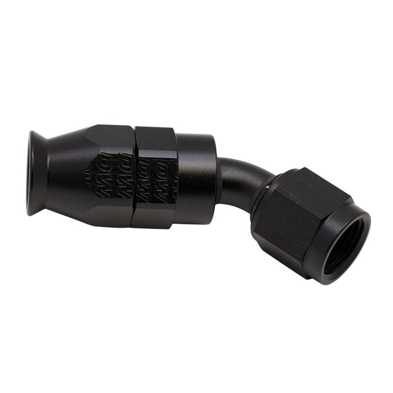 DeatschWerks 6AN Female Swivel 45-Degree Hose End PTFE (Incl 1 Olive Insert) - Anodized Matte Black(6-02-0851-B)