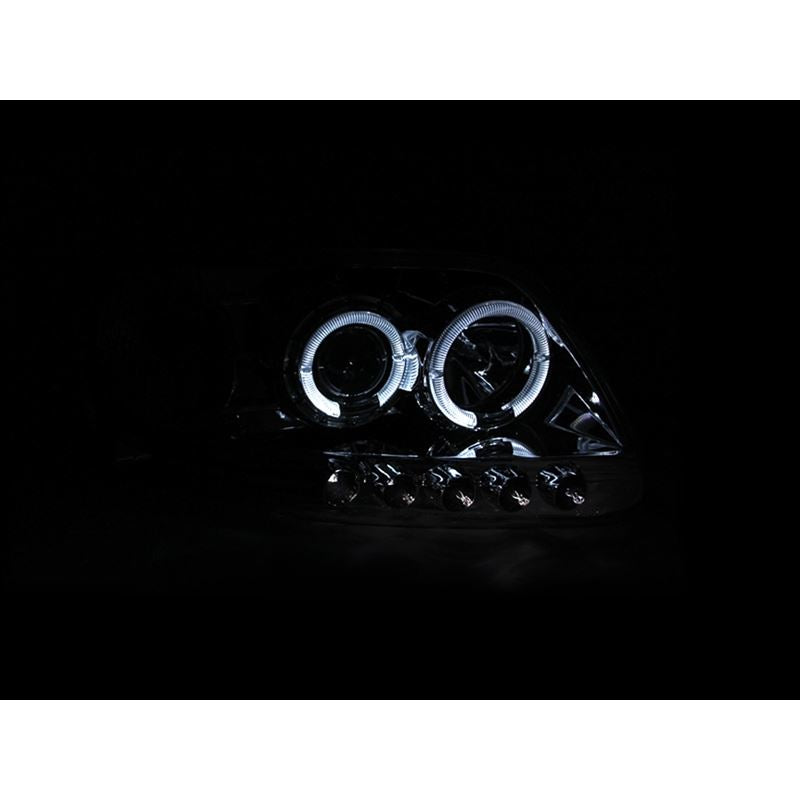 ANZO USA 1997.5-2003 Ford F-150 Projector Headlights w/ Halo and LED Chrome 1pc (111032)