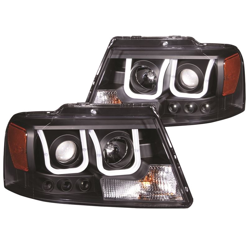 ANZO USA 2004-2008 Ford F-150 Projector Headlights w/ U-Bar Black (111288)