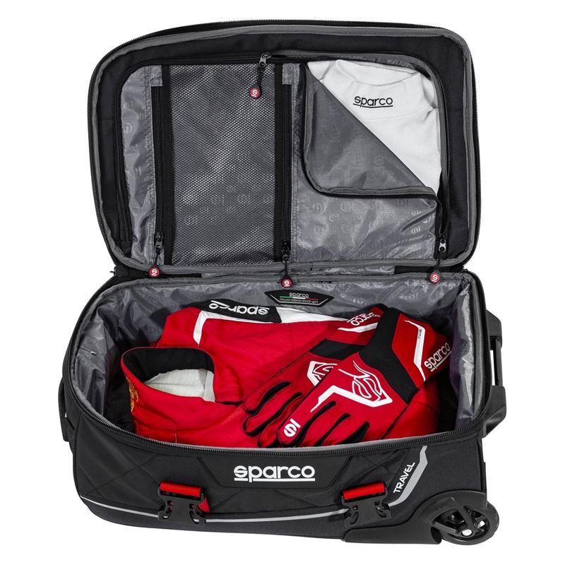 Sparco Travel Carry-On Bag, Black/Silver (016438NRSI)