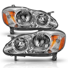 Load image into Gallery viewer, ANZO USA Crystal Headlight Set, Clear Lens, Chrome w/Amber Housing, Pair, (121540)