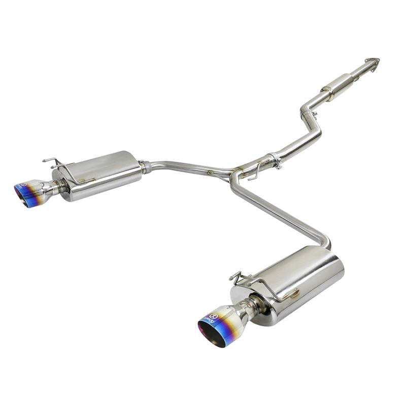 Takeda 304 Stainless Steel Cat-Back Exhaust w/ Blue Flame Tip (49-36605-L)