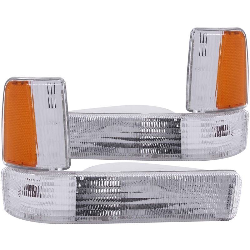 ANZO USA 1991-1996 Dodge Dakota Euro Parking Lights Chrome w/ Amber Reflector (511047)