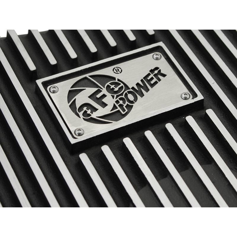 aFe Power Transmission Pan Black w/ Machined Fins (46-70182)