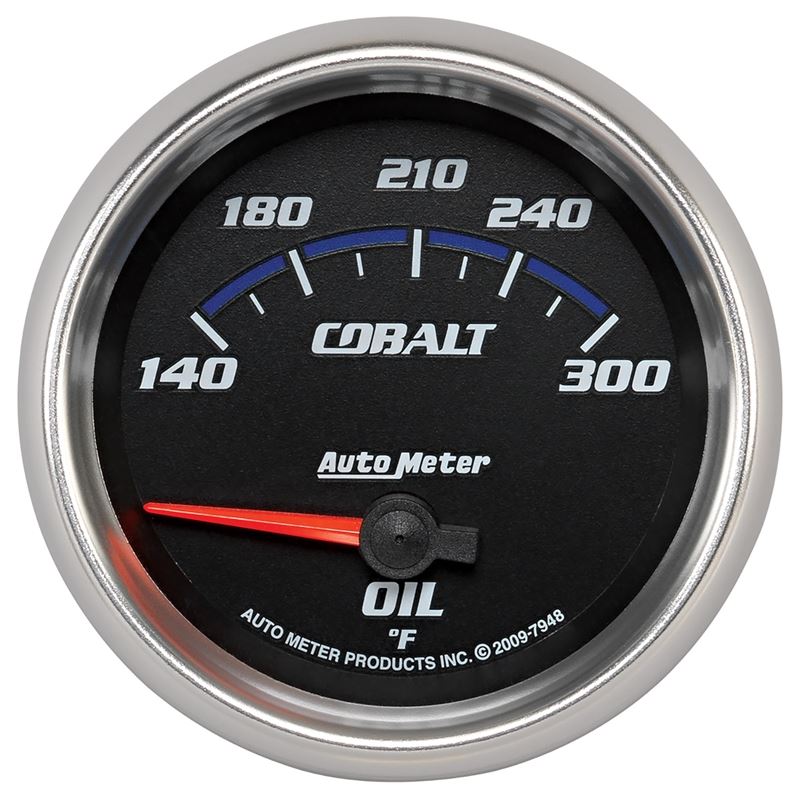 AutoMeter Cobalt 66.7mm 140-300 Degree F Electric Oil Temperature Gauge (7948)