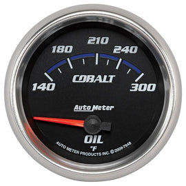 AutoMeter Cobalt 66.7mm 140-300 Degree F Electric Oil Temperature Gauge (7948)