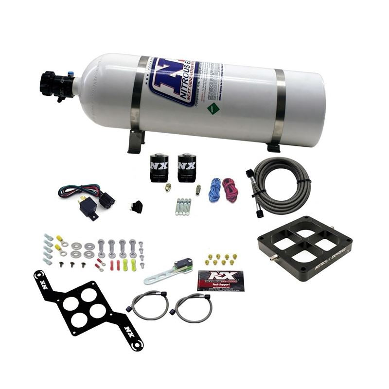 Nitrous Express Dominator Single Entry Billet Crossbar Stage 6 Nitrous Kit (50-300HP) w/15lb Bottle (63070-15)