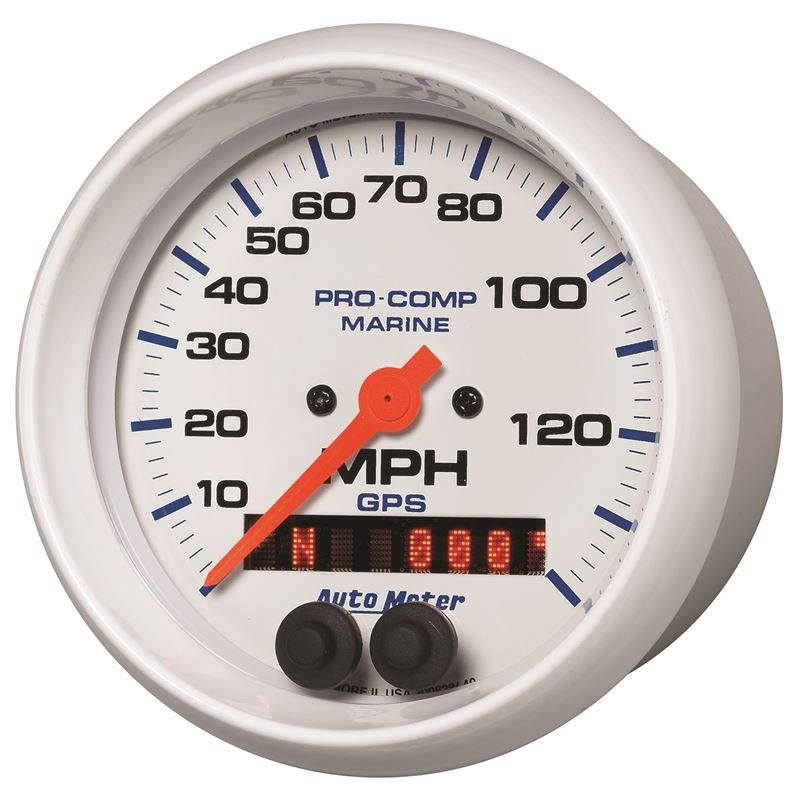 AutoMeter Gauge GPS Speedometer 3-3/8in 140 MPH Marine White Gauge (200638)