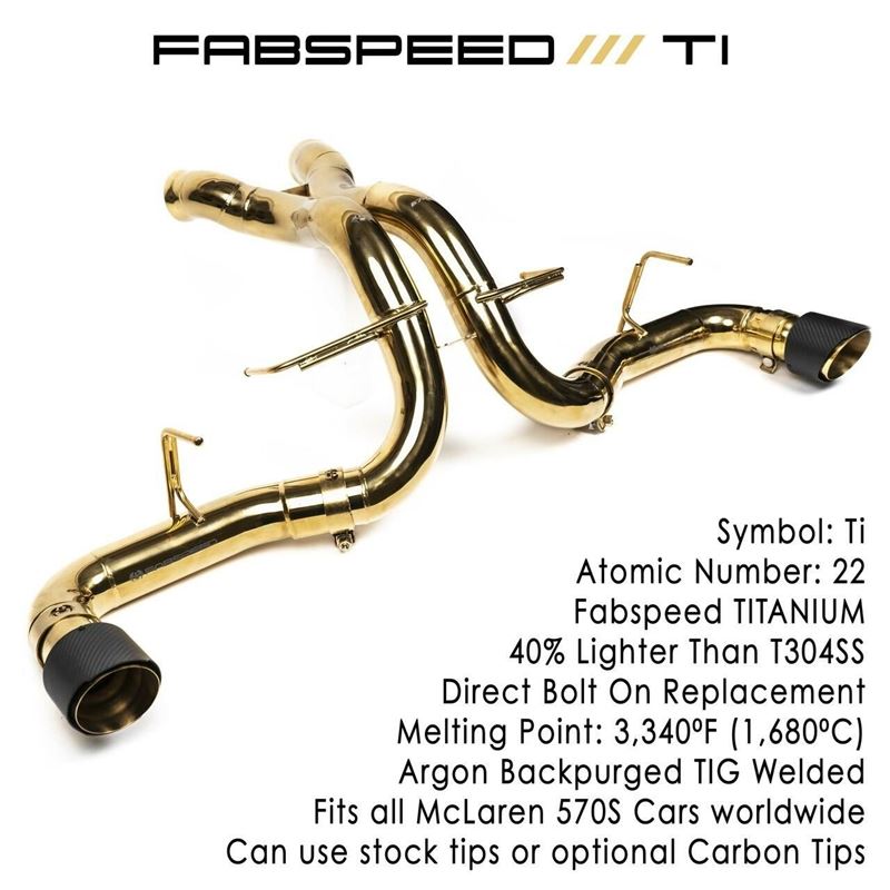 Fabspeed 570S Supreme Titanium X-Pipe Exhaust System (15+) (FS.MCL.570S.GLDTI.OPC)