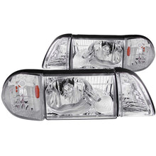 Load image into Gallery viewer, ANZO USA 1987-1993 Ford Mustang Crystal Headlights Chrome w/ Corner Lights 2pc (121195)