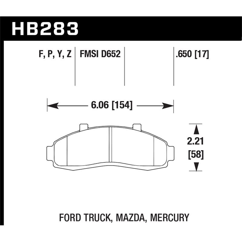 Hawk Performance Super Duty Brake Pads (HB283P.650)