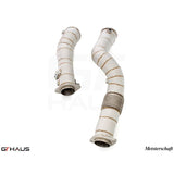 GTHAUS Meistershaft Down Pipe Section - cat elimination pipes (90 mm piping) with heat shield; Stainless Steel (BM5111002)