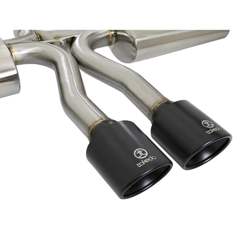 Takeda 3 IN 304 Stainless Steel Cat-Back Exhaust System w/ Black Tips (49-36621-B)