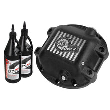 Load image into Gallery viewer, aFe Pro Series Front Differential Cover Kit Black w/ Machined Fins and Gear Oil (46-70192-WL)