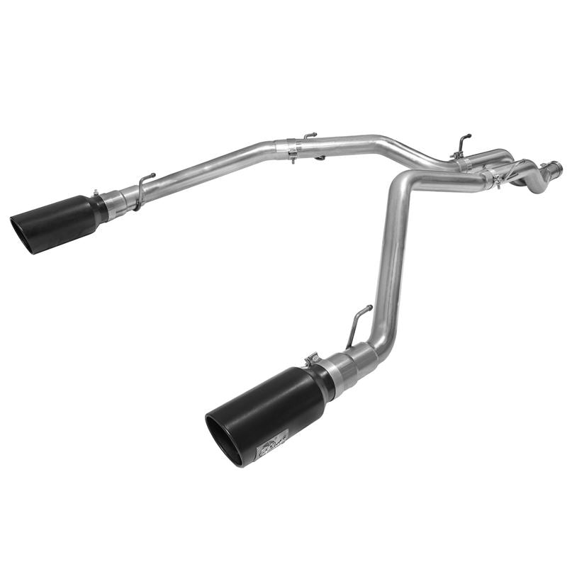 aFe Large Bore-HD 3 IN 409 Stainless Steel DPF-Back Exhaust System w/Black Tip (49-42044-B)