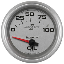 Load image into Gallery viewer, AutoMeter Ultra-Lite II 2 5/8in 0-100 PSI Short Sweep Electronic Oil Pressure Gauge (7727)