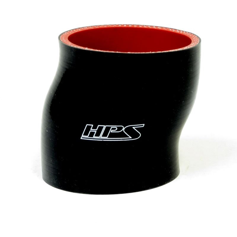 HPS 2.25" ID, 3" Long High Temp 4 ply Reinforced Silicone Offset Coupler H (HTSOC-225-BLK)