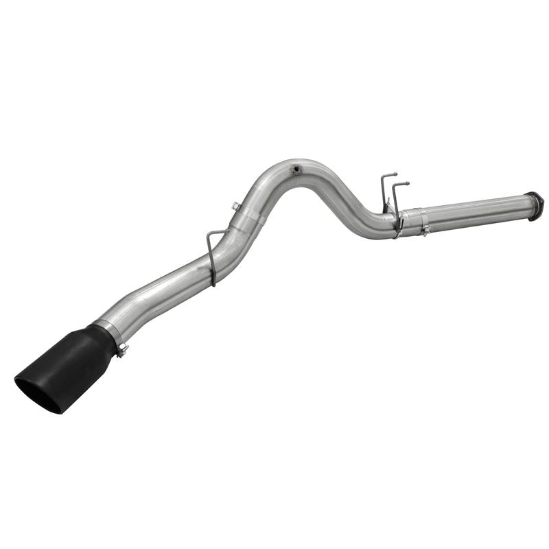 aFe Large Bore-HD 5 IN 409 Stainless Steel DPF-Back Exhaust System w/Black Tip (49-43064-B)