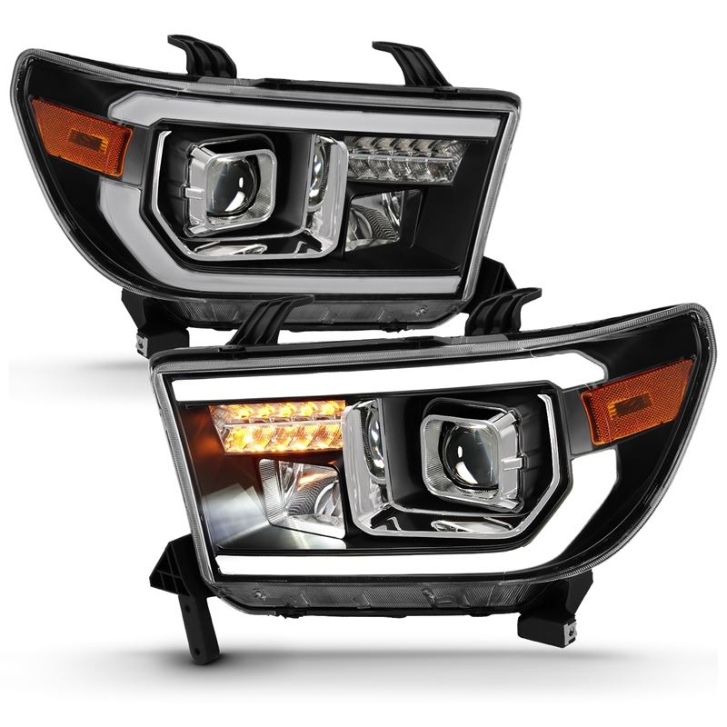 ANZO USA Projector Headlight Set, Light Bar H.L, w/Black Amber Lens, w/Halogen Bulb, (111447)