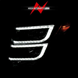 ANZO USA Projector Headlight Set, w/Plank Style, Black, w/DRL, Pair, (111492)