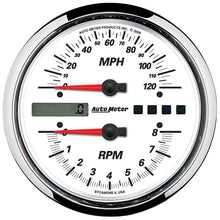 Load image into Gallery viewer, AutoMeter Pro-Cycle Gauge Tach/Speedo 4 1/2in 8K Rpm/120 Mph White (19467)