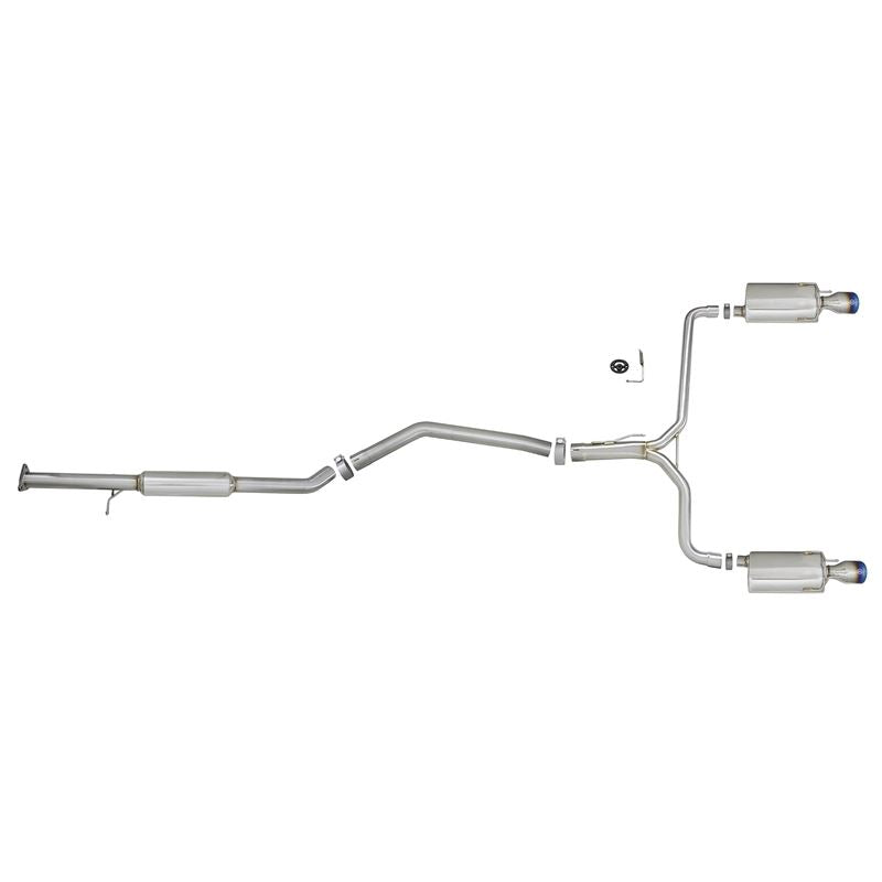 Takeda 304 Stainless Steel Cat-Back Exhaust w/ Blue Flame Tip (49-36605-L)