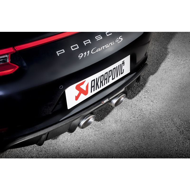 Akrapovic 16-17 Porsche 911 Carrera S/4/4S/GTS (991.2) Slip-On Line (Titanium) w/ Titanium Tips (S-PO/TI/5H)