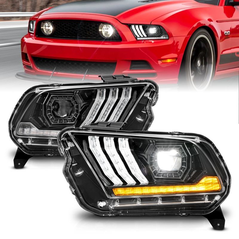 ANZO USA LED Projector Headlight Set for Ford Mustang 13-14 (121572)