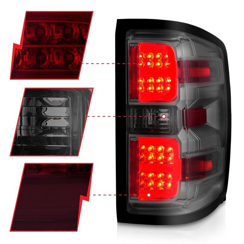 ANZO USA Tail Light Assembly for Chevrolet Silverado 1500/2500/3500, Sierra 3500 (311426)