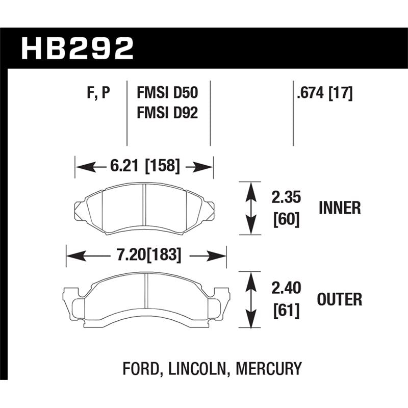 Hawk Performance Super Duty Brake Pads (HB292P.674)