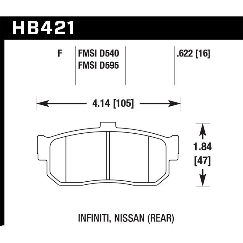 Hawk Performance HPS Brake Pads (HB421F.622)