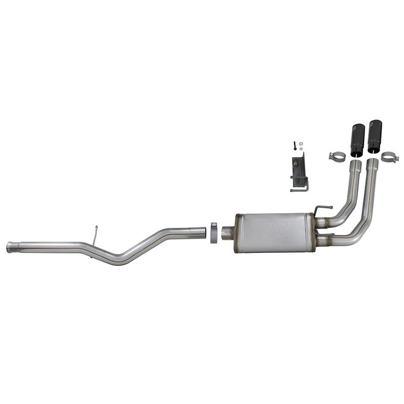 aFe Rebel Series 3 IN to 2-1/2 IN 409 Stainless Steel Cat-Back Exhaust w/ Black Tip (49-44098-B)