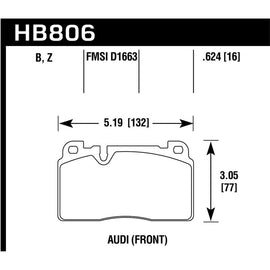 Hawk Performance Performance Ceramic Brake Pads (HB806Z.624)
