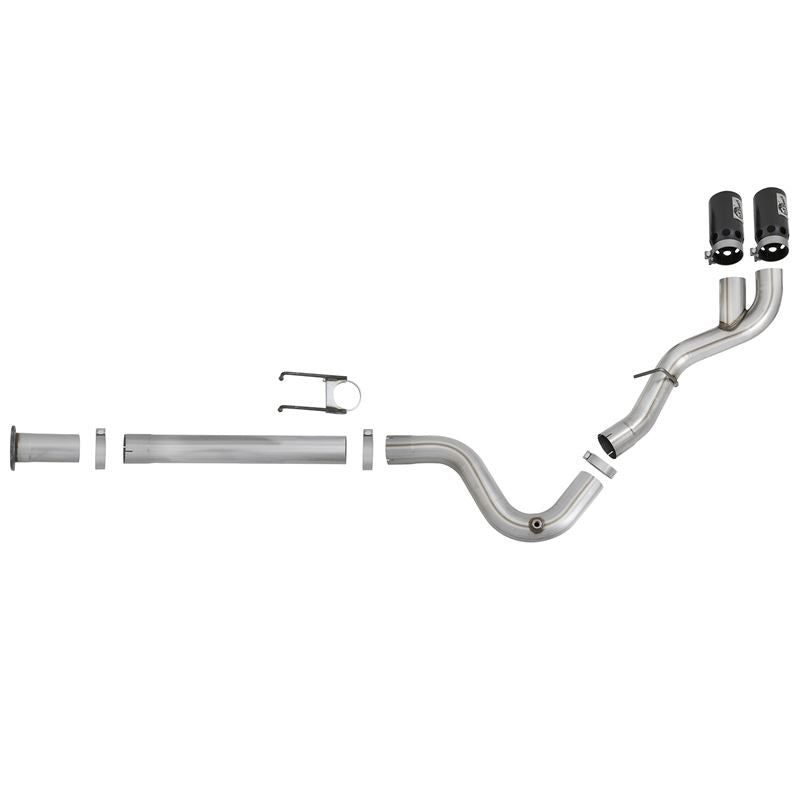 aFe Rebel XD 4 IN 409 Stainless Steel DPF-Back Exhaust System w/Black Tip (49-43102-B)